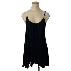 Elan women's Swim cover up S black gauze strappy back pockets flowy